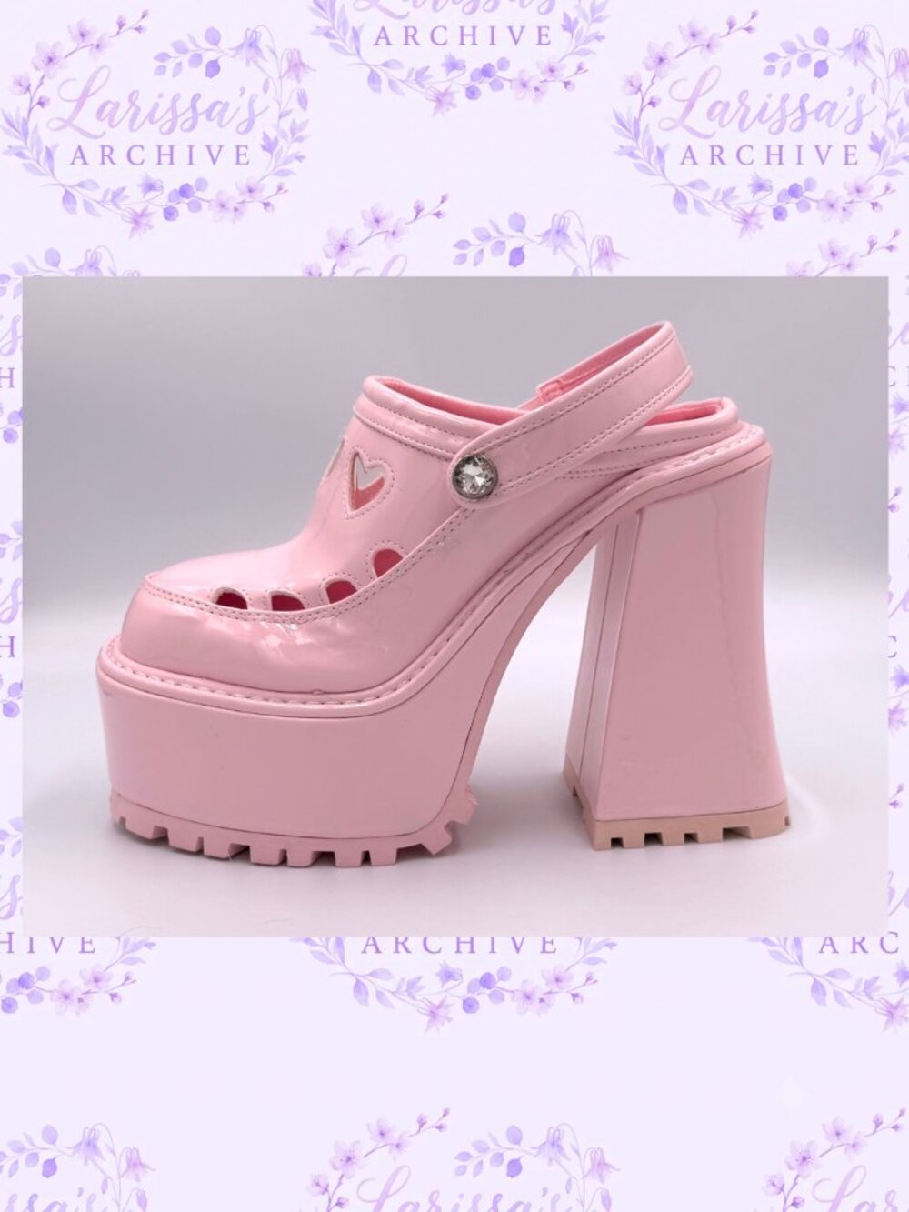 Sugar Thrillz by Dolls Kill | "Girly Cues" Heart Platform Clogs | Size 8